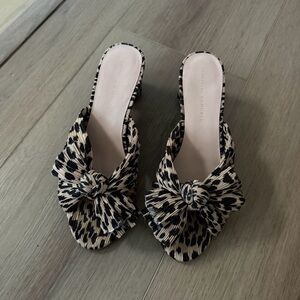 Loeffler Randall Leopard Randall Pleated Heels